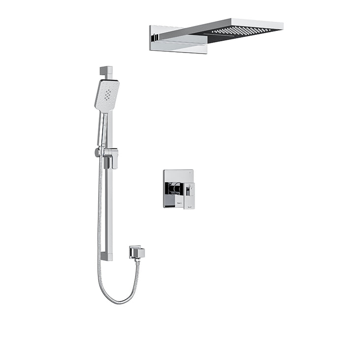 Riobel Kubik 3-Way System With Hand Shower Rail And Rain And Cascade Shower Head