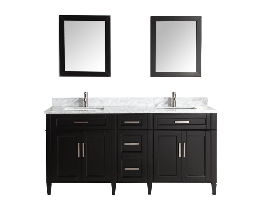 Sydney 72" Double Sink Bathroom Vanity Set with Sink and Mirrors