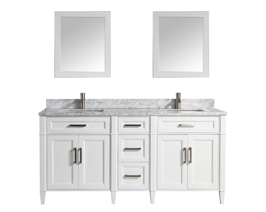 Sydney 72" Double Sink Bathroom Vanity Set with Sink and Mirrors