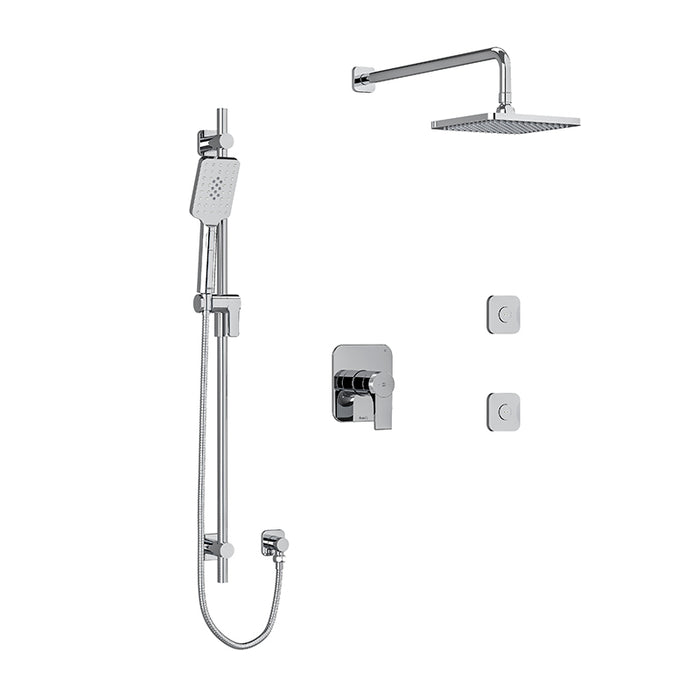 Riobel Fresk  3-Way System, Hand Shower Rail, Elbow Supply, Shower Head And 2 Body Jets