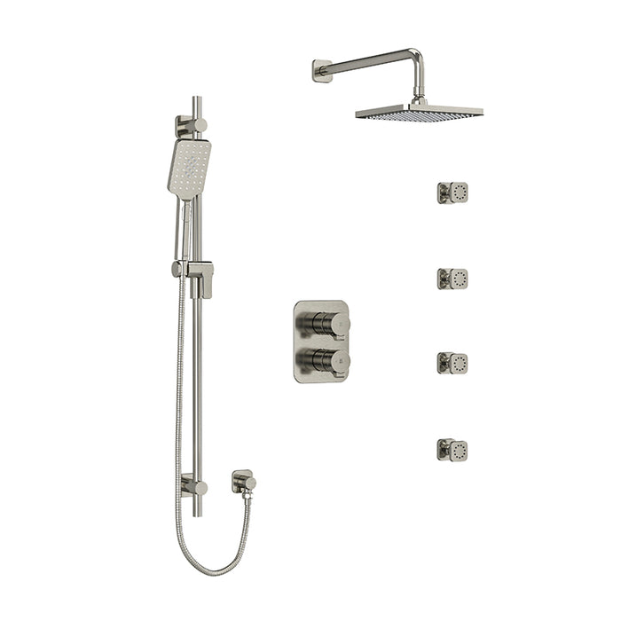 Riobel Equinox System With Hand Shower Rail, 4 Body Jets And Shower Head