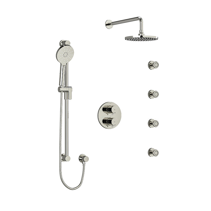 Riobel Riu  Double Coaxial System With Hand Shower Rail, 4 Body Jets And Shower Head