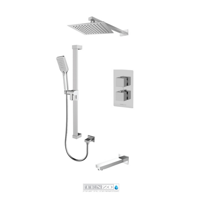 Tenzo Slik 3 Way Thermostatic Tub and Shower System