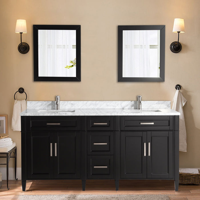 Sydney 72" Double Sink Bathroom Vanity Set with Sink and Mirrors