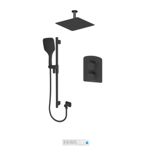 Tenzo Delano 2 Way Thermostatic Shower System with Ceiling Arm